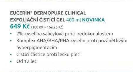 EUCERIN DERMOPURE CLINICAL EXFOLIAČNÍ ČISTICÍ GEL