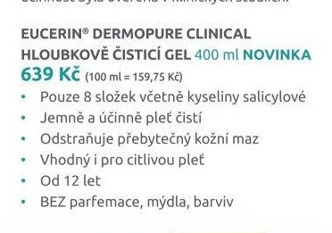 EUCERIN DERMOPURE CLINICAL HLOUBKOVĚ ČISTICÍ GEL