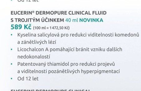 EUCERIN DERMOPURE CLINICAL FLUID S TROJITÝM ÚČINKEM