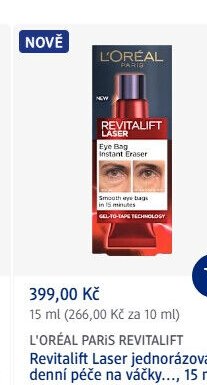 L'ORÉAL PARIS REVITALIFT Laser jednorázová denní péče na váčky..., 15 ml