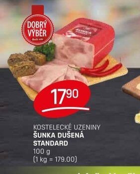 KOSTELECKÉ UZENINY ŠUNKA DUŠENÁ STANDARD