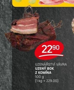 UZENÁŘSTVÍ VÁVRA UZENÝ BOK Z KOMÍNA 100 g
