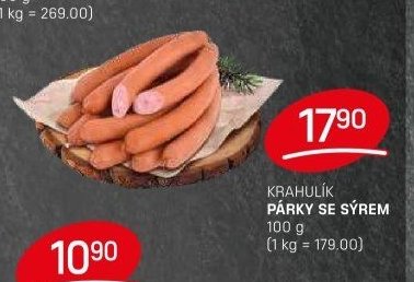 KRAHULÍK PÁRKY SE SÝREM 100 g