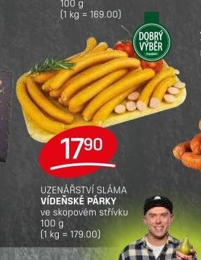 UZENÁŘSTVÍ SLÁMA VÍDEŇSKÉ PÁRKY ve skopovém střívku 100 g