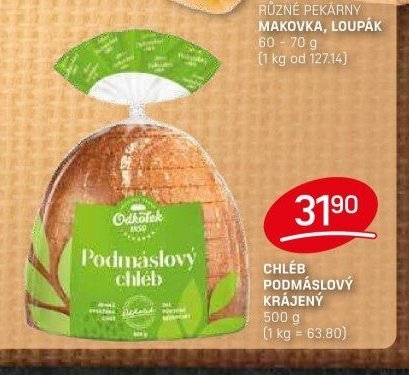 CHLÉB PODMÁSLOVÝ KRÁJENÝ 500g