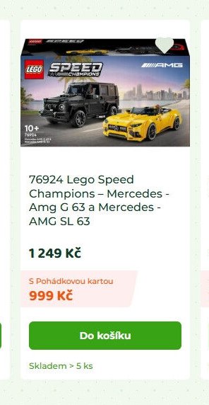 76924 Lego Speed Champions – Mercedes - Amg G 63 a Mercedes - AMG SL 63