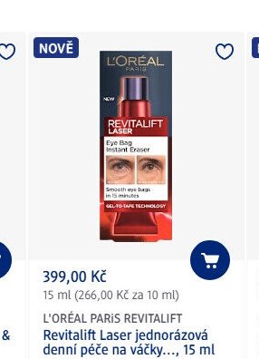 L'ORÉAL PARIS REVITALIFT Laser jednorázová denní péče na váčky..., 15 ml
