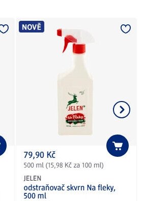 JELEN odstraňovač skvrn Na fleky, 500 ml