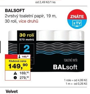 BALSOFT 2vrstvý toaletní papír