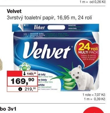 Velvet 3vrstvý toaletní papír