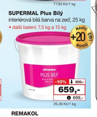 SUPERMAL Plus Bílý interiérová bílá barva