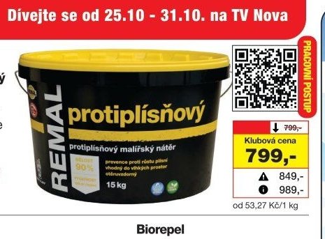 REMAL Protiplísňový bílý malířský nátěr 15 kg