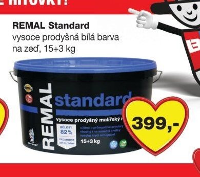 REMAL Standard vysoce prodyšná bílá barva 15+3 kg