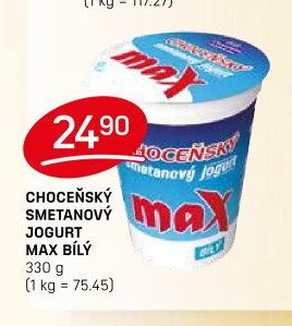 CHOCEŇSKÝ SMETANOVÝ JOGURT MAX BÍLÝ