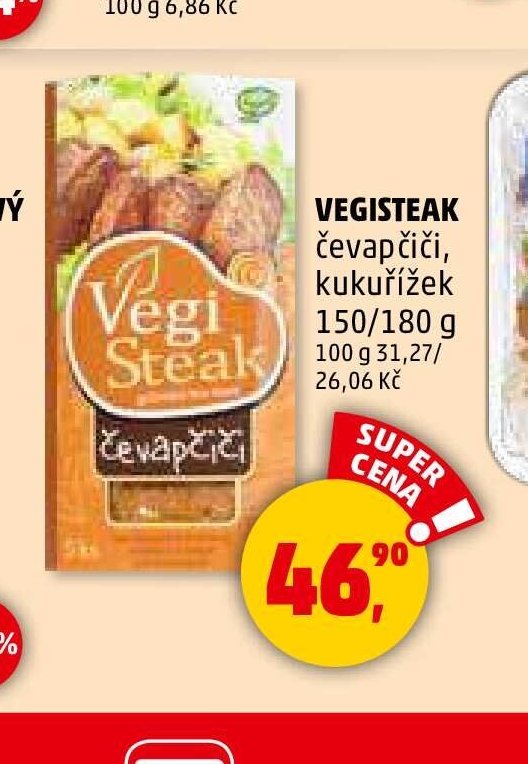 Vegisteak čevapčiči, kukuřízek