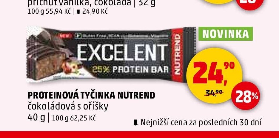 Proteinová tyčinka Nutrend čokoládová s oříšky