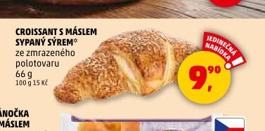 CROISSANT S MÁSLEM SYPANÝ SÝREM