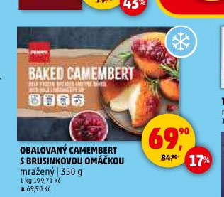 Obalovaný camembert s brusinkovou omáčkou mražený 350 g