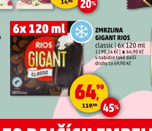 Zmrzlina Giant Rios classic 6x 120 ml