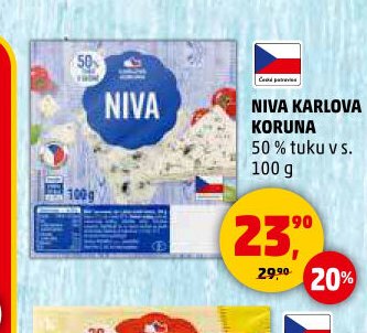 NIVA KARLOVA KORUNA 50 % tuku v s. 100 g