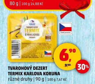 TVAROHOVÝ DEZERT TERMIX KARLOVA KORUNA různé druhy | 90 g