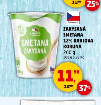 ZAKYSANÁ SMETANA 12% KARLOVA KORUNA 200 g