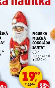 Figurka mléčná čokoláda Santa 60 g