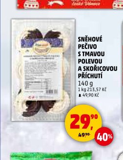 Sněhové pečivo s tmavou polevou a skořicovou příchutí 140 g