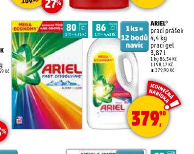 Ariel prací prášek / prací gel