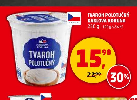 Tvaroh polotučný Karlova Koruna