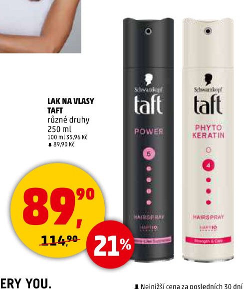 Lak na vlasy Taft různé druhy 250 ml
