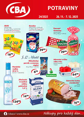 aktuální leták CBA 26.11.2025-7.12.2025