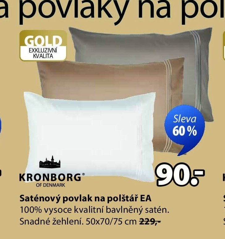 Saténový povlak na polštář EA