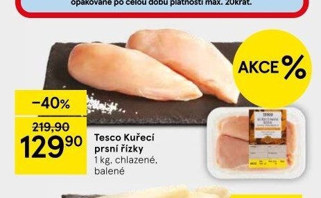 Tesco Kuřecí prsní řízky 1 kg