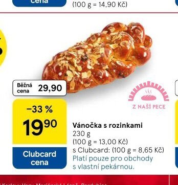 Vánočka s rozinkami