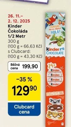Kinder Čokoláda 1/2 Metr