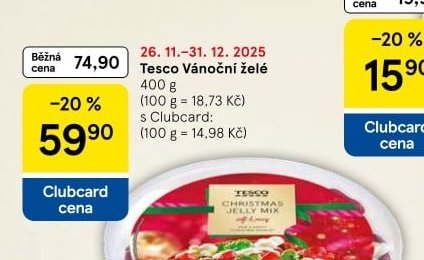 Tesco Vánoční želé 400 g