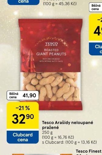 Tesco Arašídy neloupané pražené 250 g