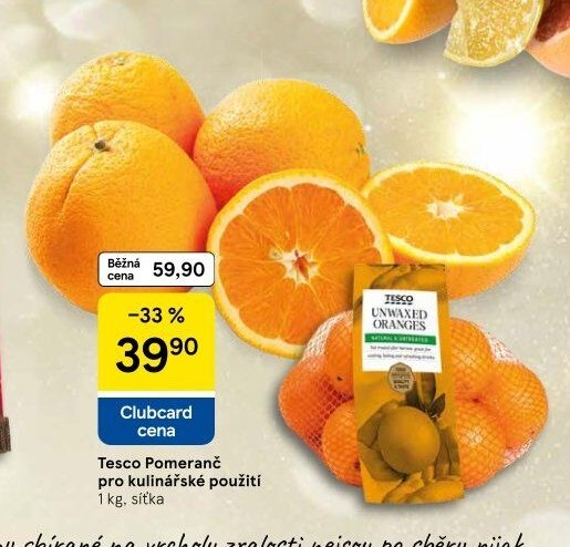 Tesco Pomeranč pro kulinářské použití 1 kg, síťka