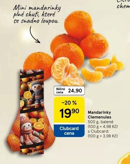 Mandarinky Clemenules 500 g, balené