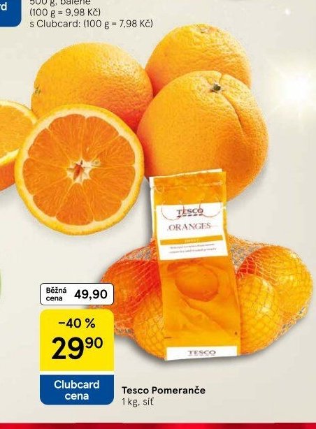 Tesco Pomeranče 1 kg, síť