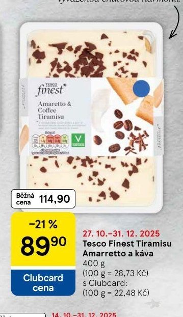 Tesco Finest Tiramisu Amaretto a káva 400 g