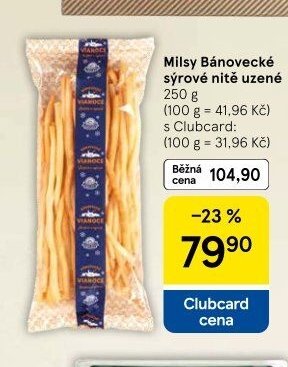 Milsy Bánovecké sýrové nitě uzené