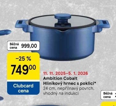 Ambition Cobalt Hliníkový hrnec s poklicí