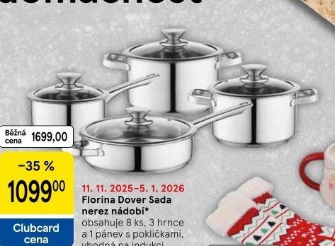 Florina Dover Sada nerez nádobí 8 ks
