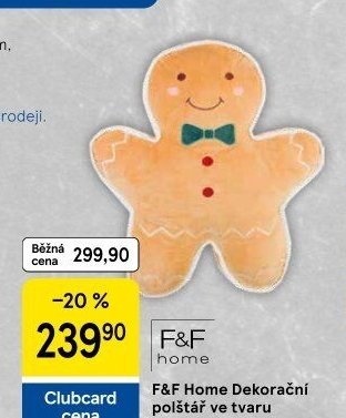 F&F Home Dekorační polštář ve tvaru perníčku kluk