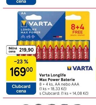 Varta Longlife Max Power Baterie