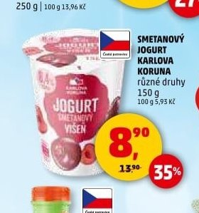 SMETANOVÝ JOGURT KARLOVA KORUNA různé druhy 150 g