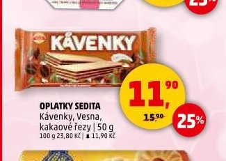 Oplatky Sedita Kávenky, Vesna, kakaové řezy