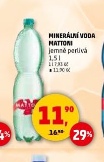 MINERÁLNÍ VODA MATTONI jemně perlivá 1,5 l